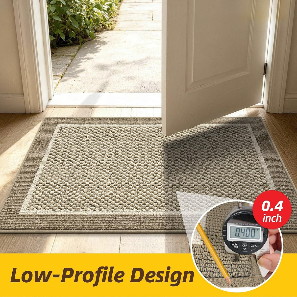 Beige Non‑Slip Entry Mat 24×36 Inch