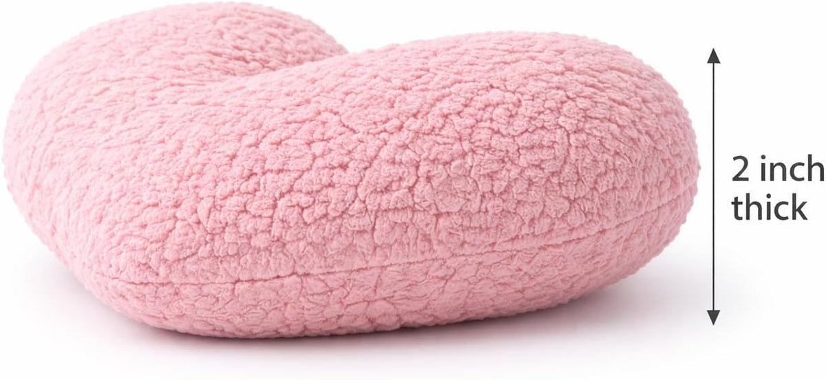Pink Sherpa Heart‑Shaped Pillow 15"×17"