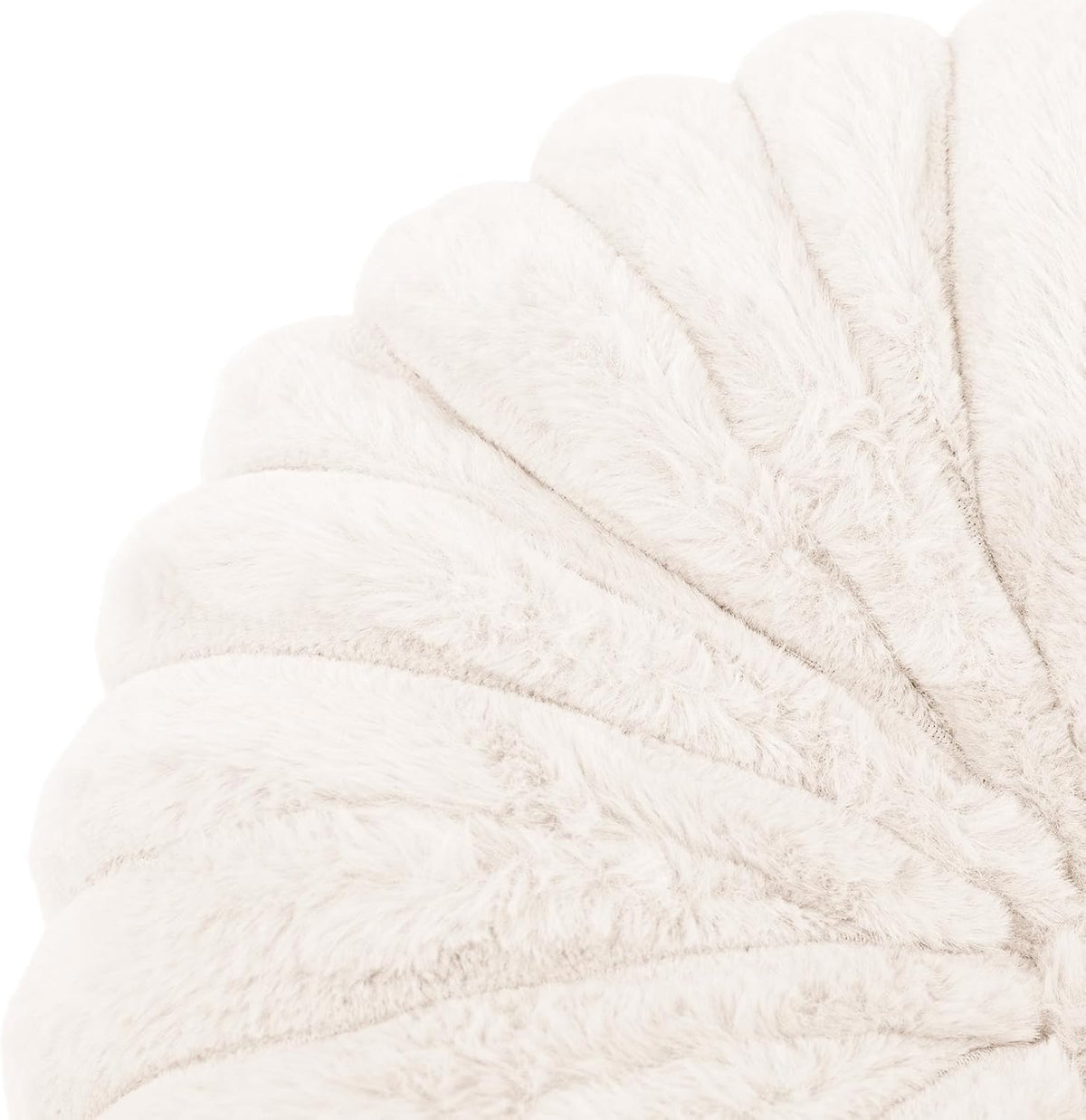 White Faux‑Fur Pumpkin Pillow 13.7" Round