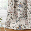 Brown Floral Blackout Curtains 84 Inch 2 Panels
