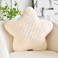 Beige Faux‑Fur Star Pillow 14.9"