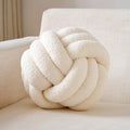 Ivory Knotted Ball Pillow 8.6 Inch