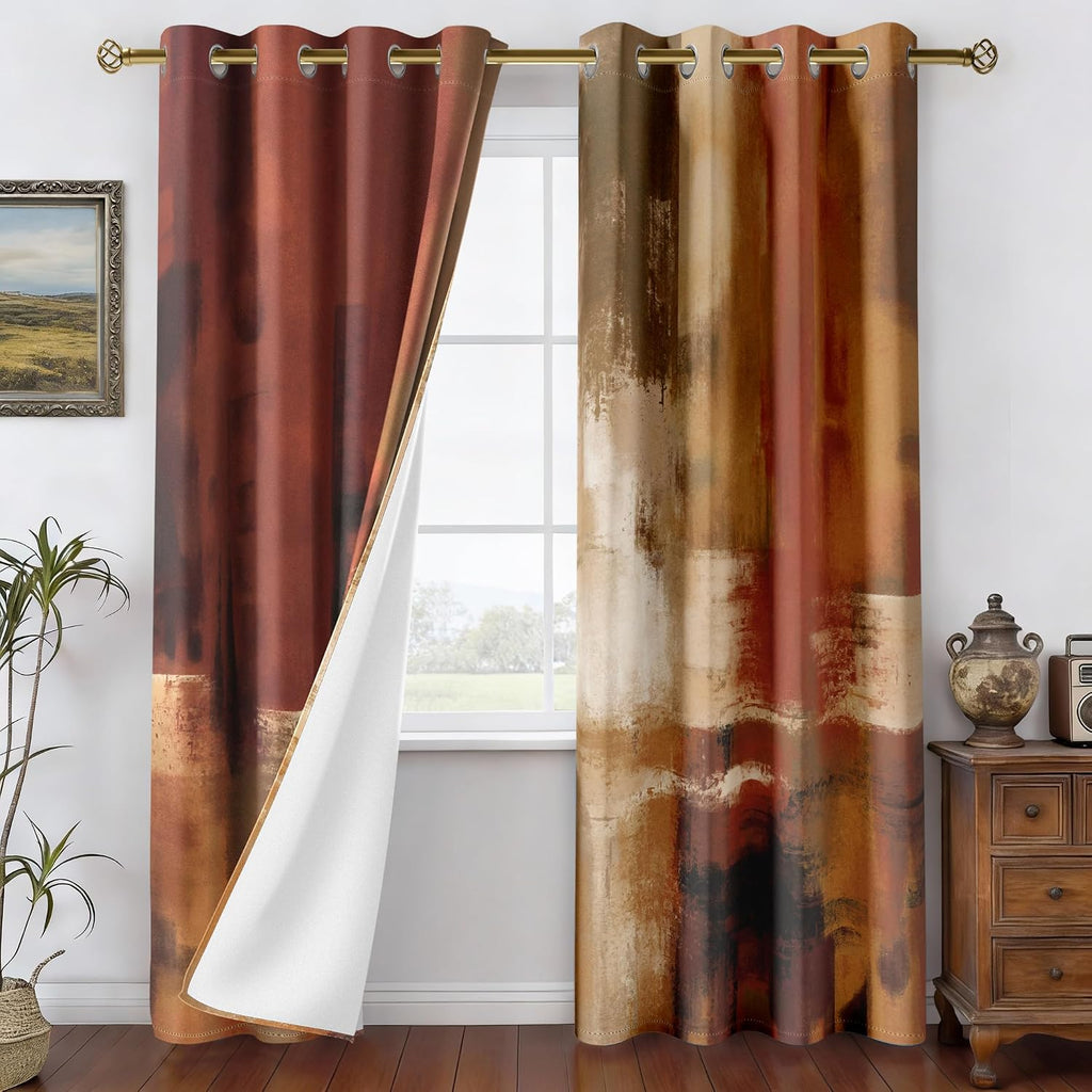 Orange Abstract Curtains 52×84 Inch 2 Panels