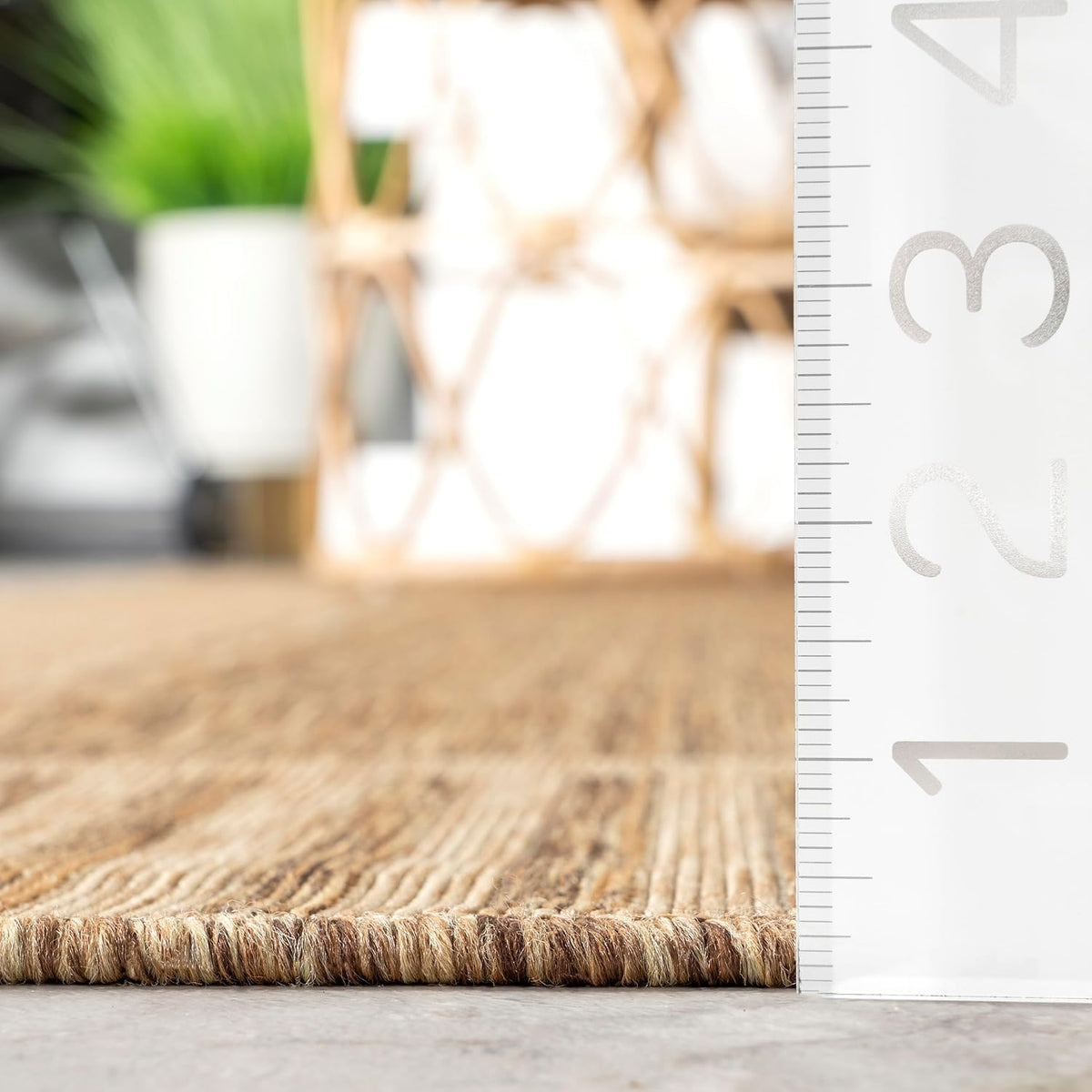 Light Brown‑Ivory Border Runner Rug 2×8 Ft
