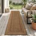 Neutral Brown Polypropylene Runner Rug 2×8 Ft