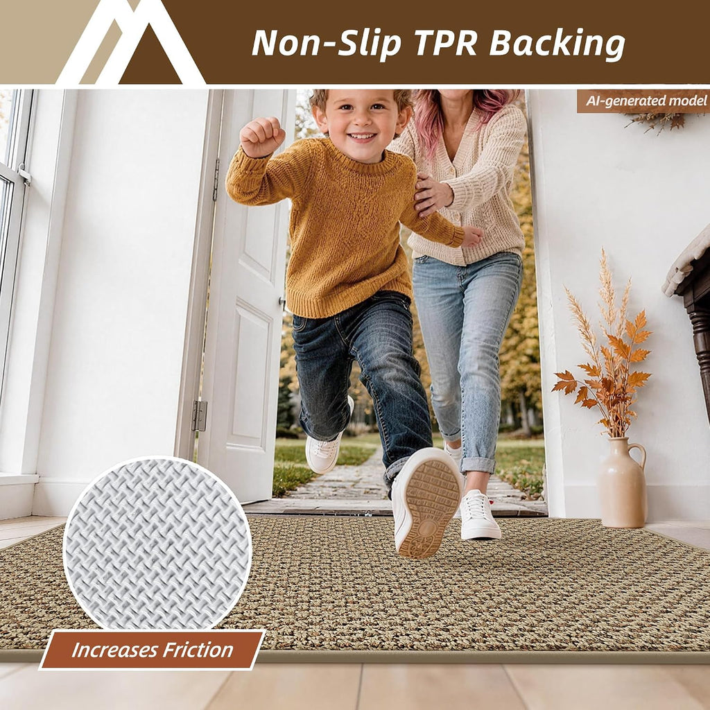 Beige Non‑Slip Entry Rug 17×30 Inch