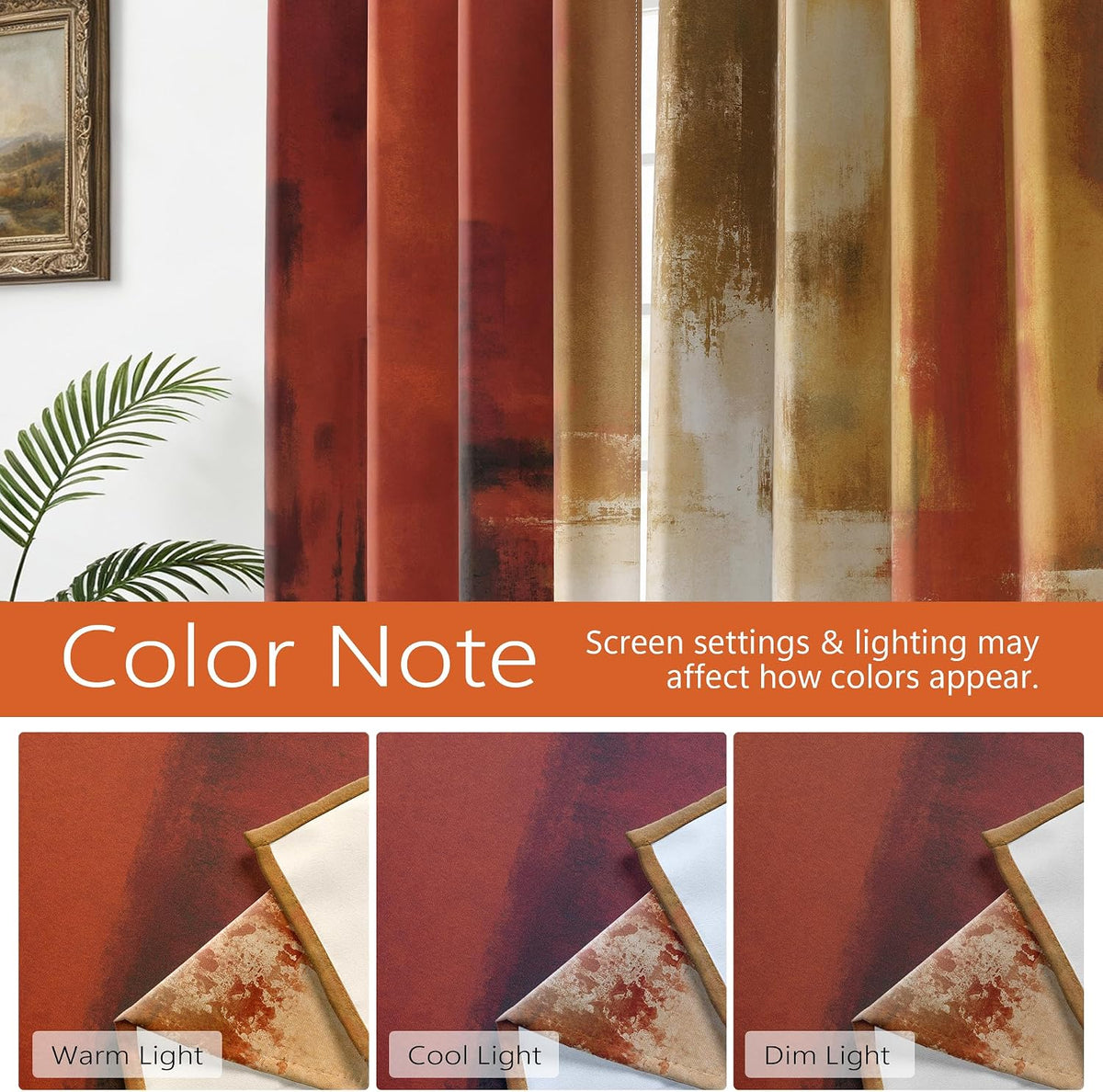 Orange Abstract Curtains 52×84 Inch 2 Panels