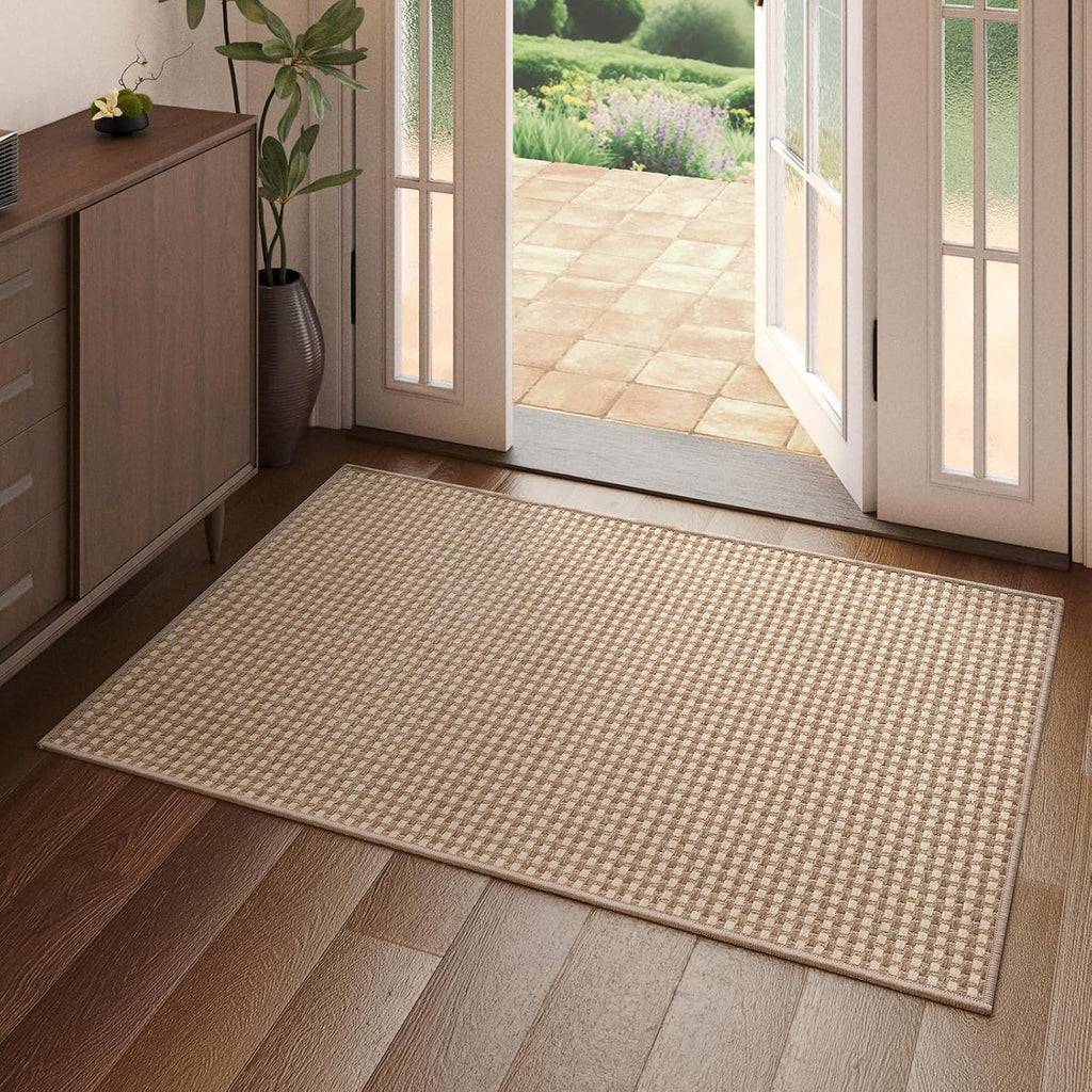 Brown Non‑Slip Entryway Rug 2×3 Ft Washable