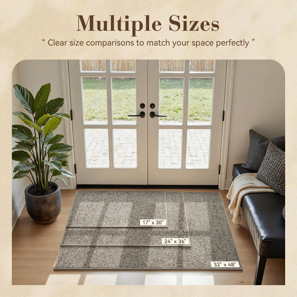 Grey‑Brown Non‑Slip Entry Mat 17×30 Inch