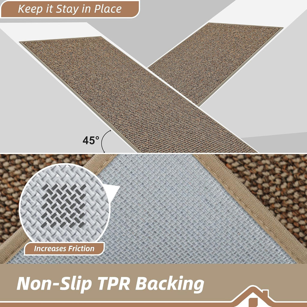Taupe Non‑Slip Washable Runner Rug 2×6 Ft