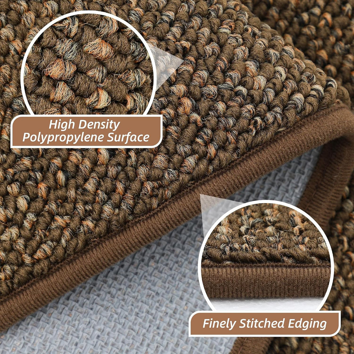 Brown Non‑Slip Washable Runner Rug 2×6 Ft