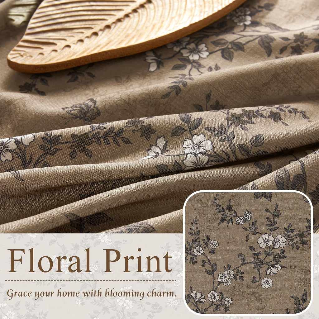 Print Linen Curtains 52×84 Inch 2 Panels