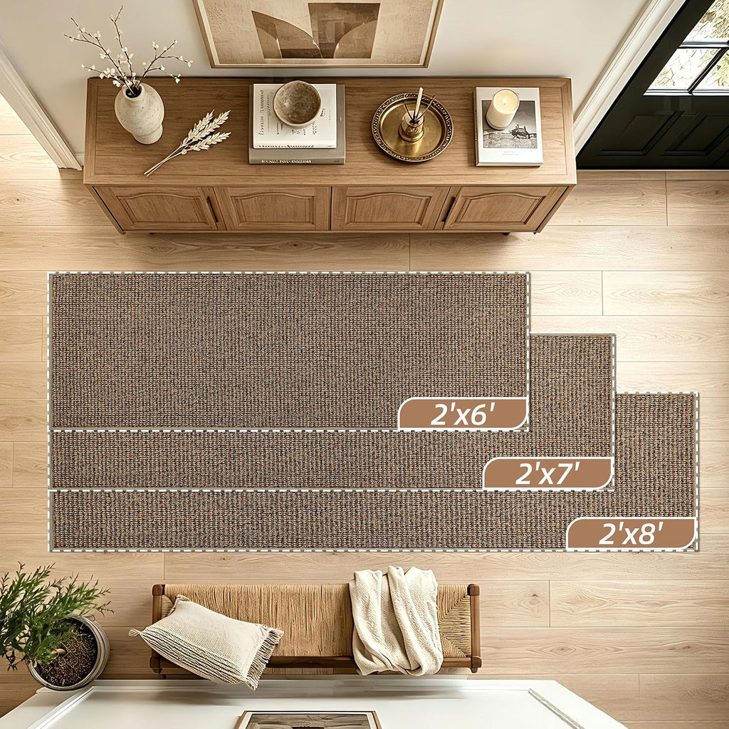 Taupe Non‑Slip Washable Runner Rug 2×6 Ft