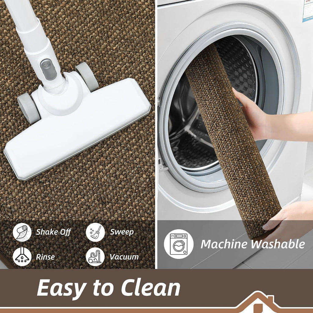 Brown Non‑Slip Washable Runner Rug 2×6 Ft