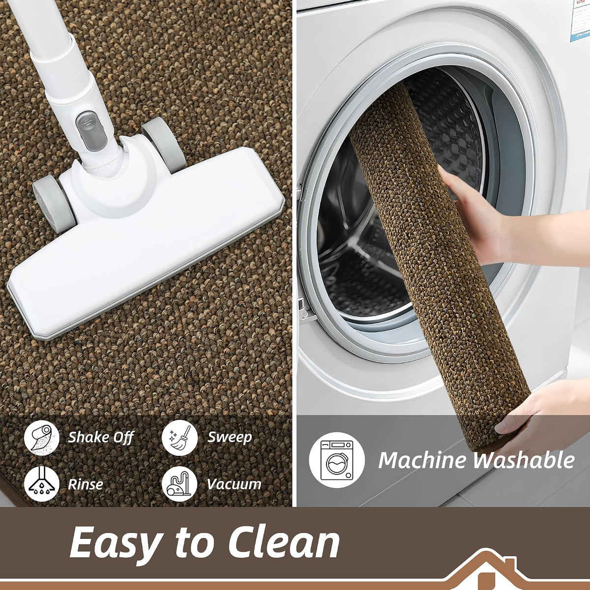 Brown Non‑Slip Washable Runner Rug 2×6 Ft