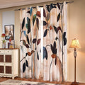 Leaf Floral Curtains 84 Inch 2 Panels