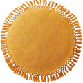 Yellow Tufted Medallion Round Pillow 20×20 Inch