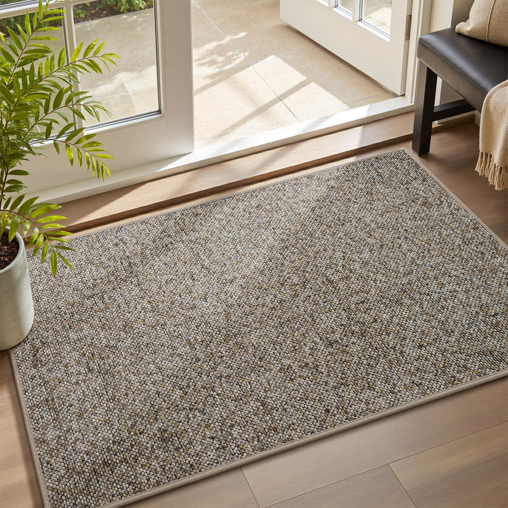 Grey‑Brown Non‑Slip Entry Mat 17×30 Inch
