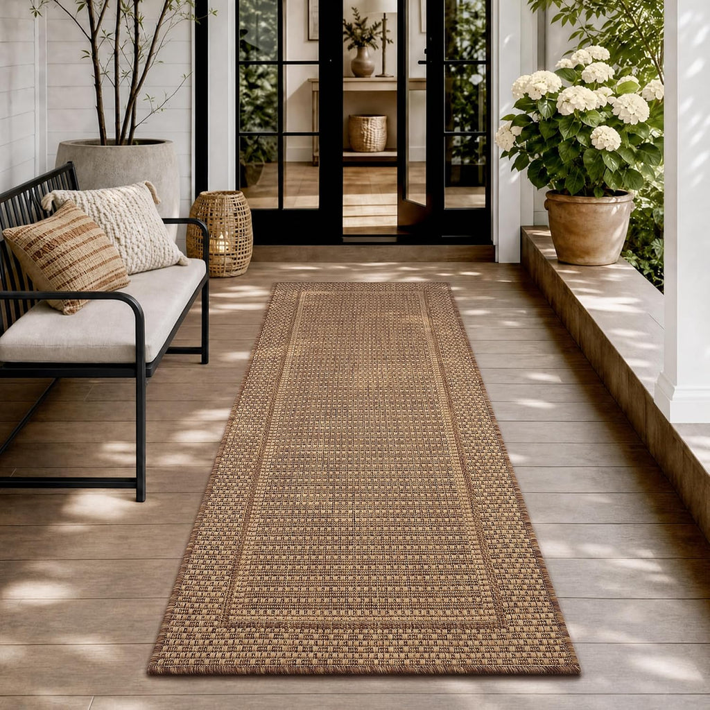 Neutral Brown Solid Runner Rug 2×6 Ft