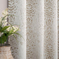 Damask Semi‑Blackout Curtains 84 Inch 2 Panels