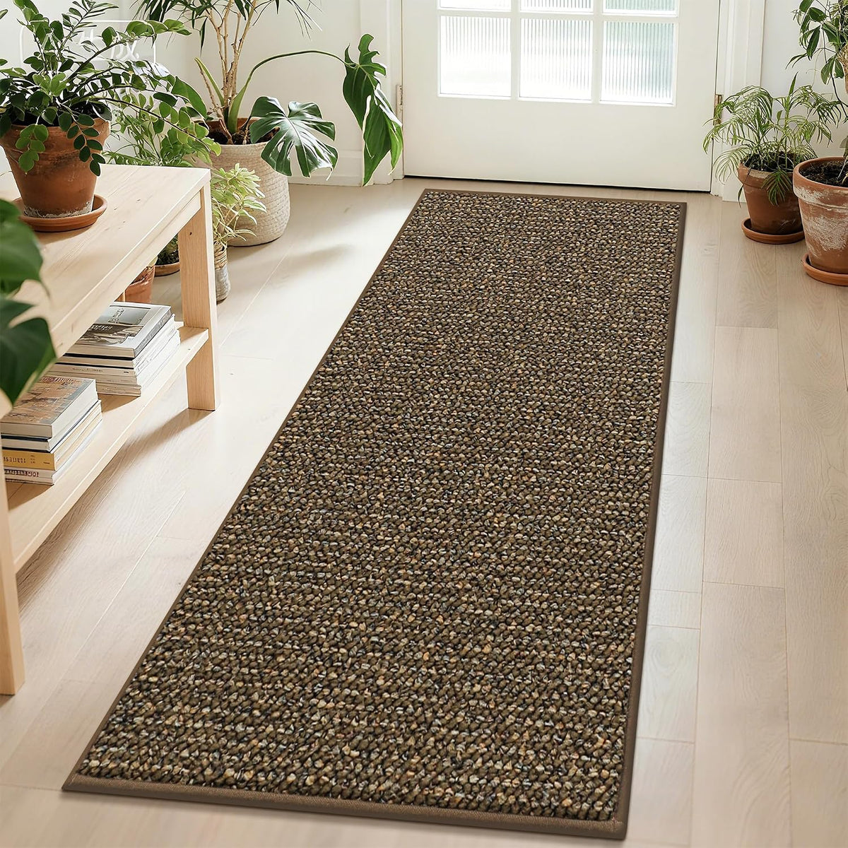 Brown Non‑Slip Washable Runner Rug 2×6 Ft