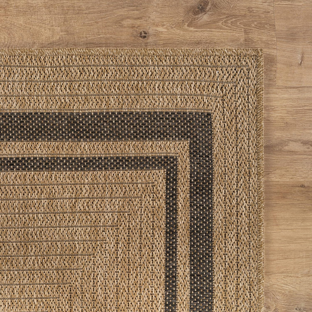 Natural Jute Bordered Runner Rug 2×7 Ft Washable