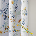 Floral Blackout Curtains 84 Inch 2 Panels Yellow‑Blue