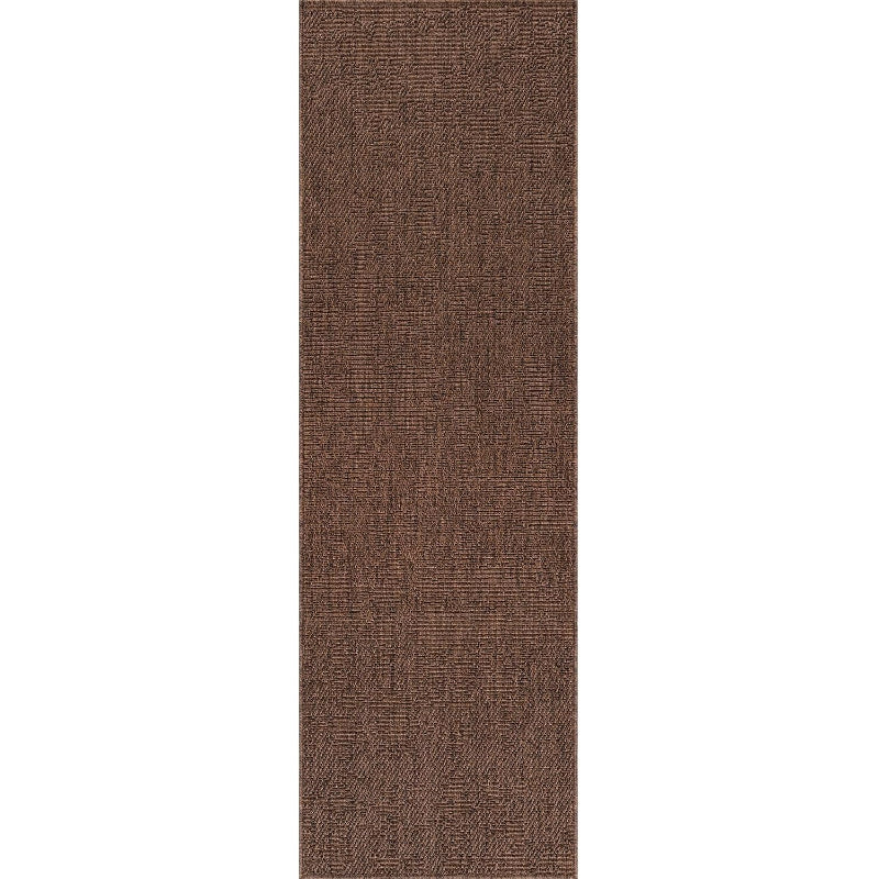 Brown Boho Woven Runner Rug 2×7 Ft Washable