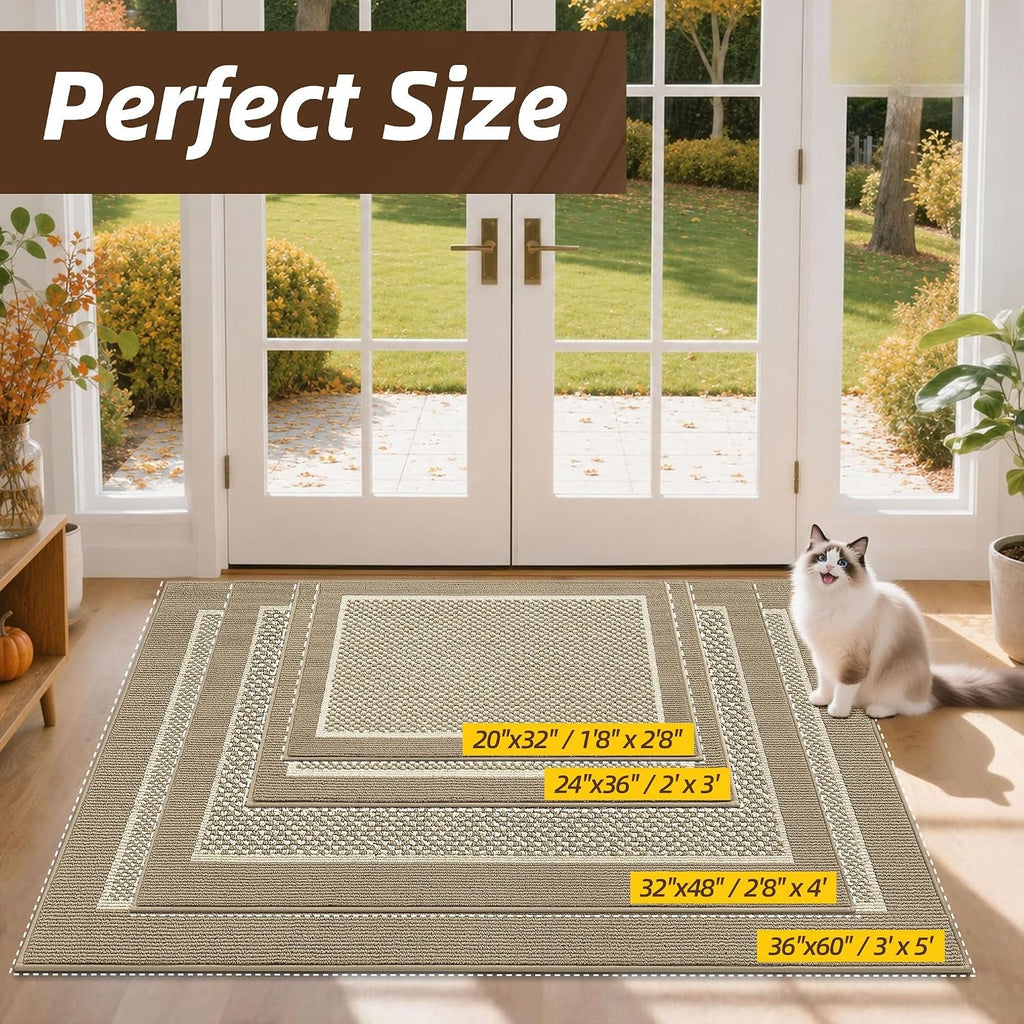 Beige Non‑Slip Entry Mat 24×36 Inch